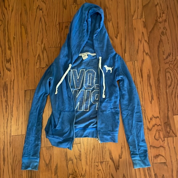 Victoria's Secret Jackets & Blazers - Blue Love Pink zip up jacket - Victoria Secret - Size XS